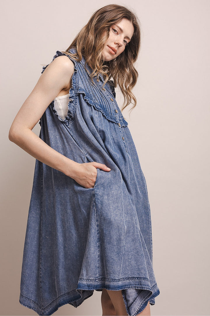Whisper Blue Sleeveless Dress
