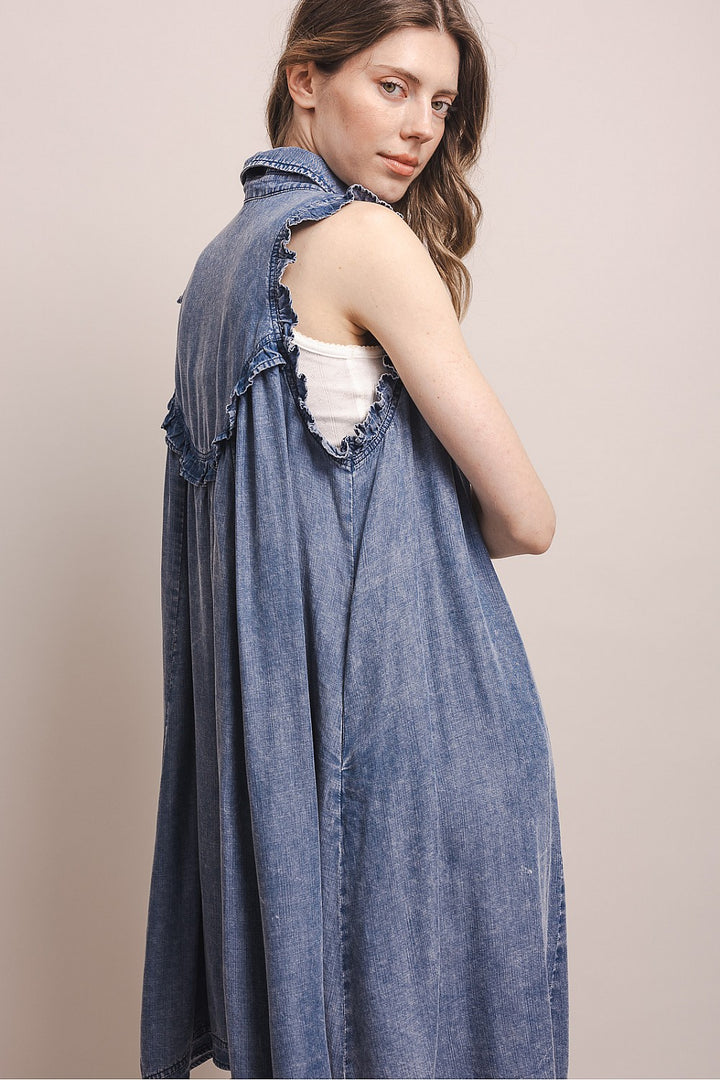 Whisper Blue Sleeveless Dress