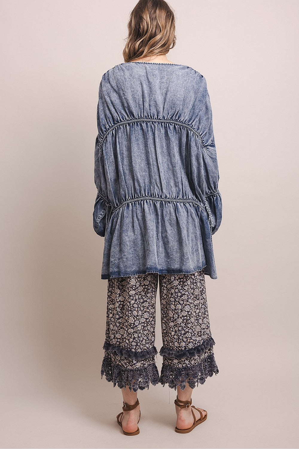 Canyon Creek Tiered Denim Cardigan