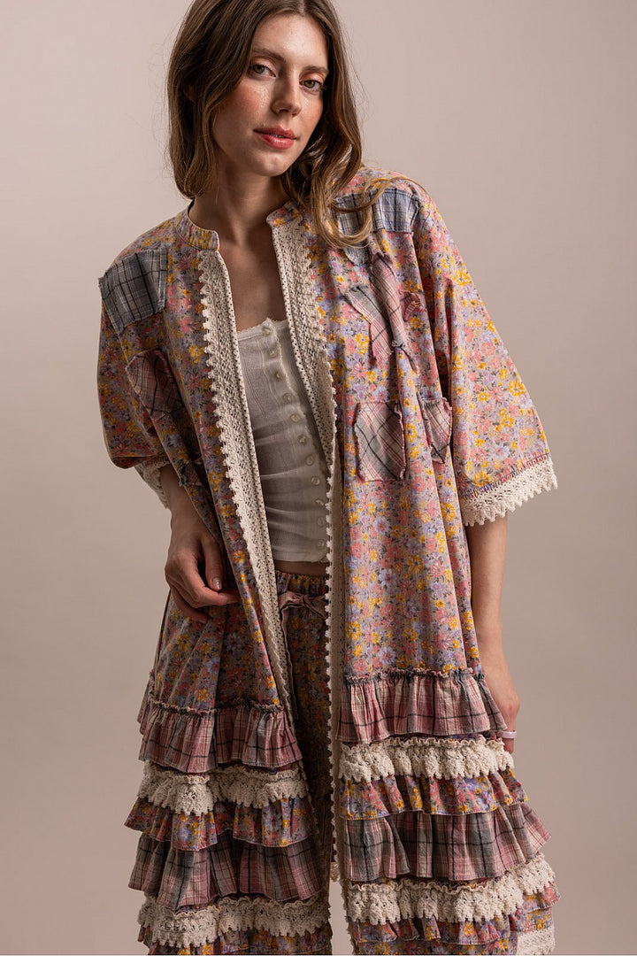 Artisan Floral Pink Kimono
