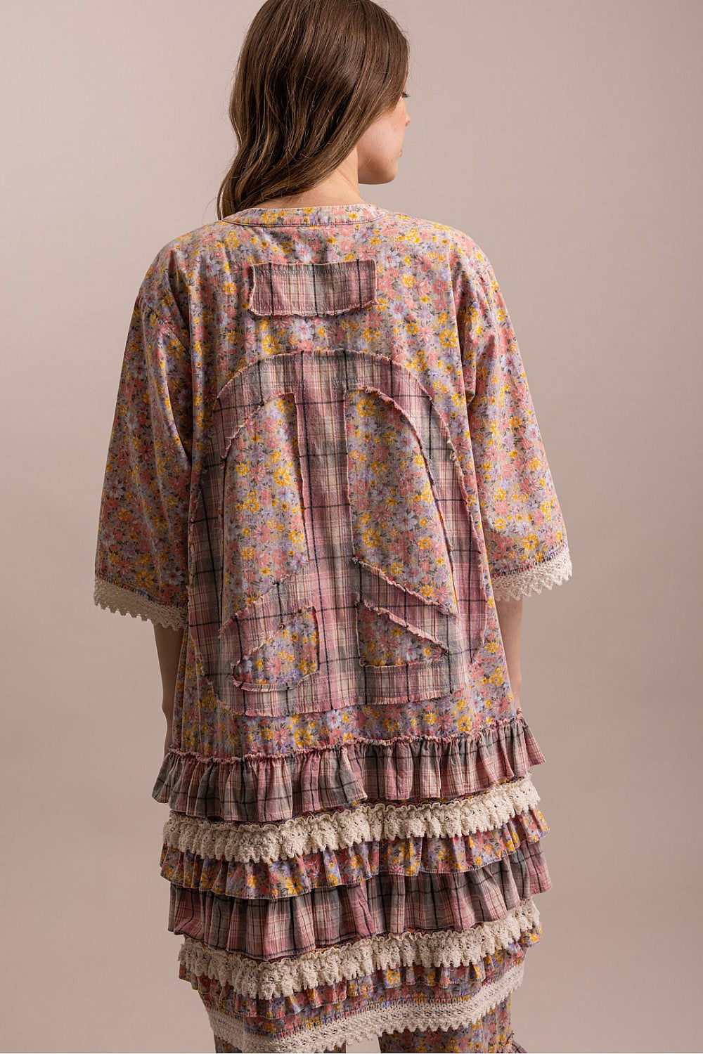 Artisan Floral Pink Kimono