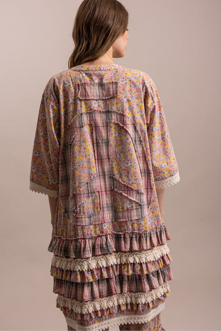 Artisan Floral Pink Kimono