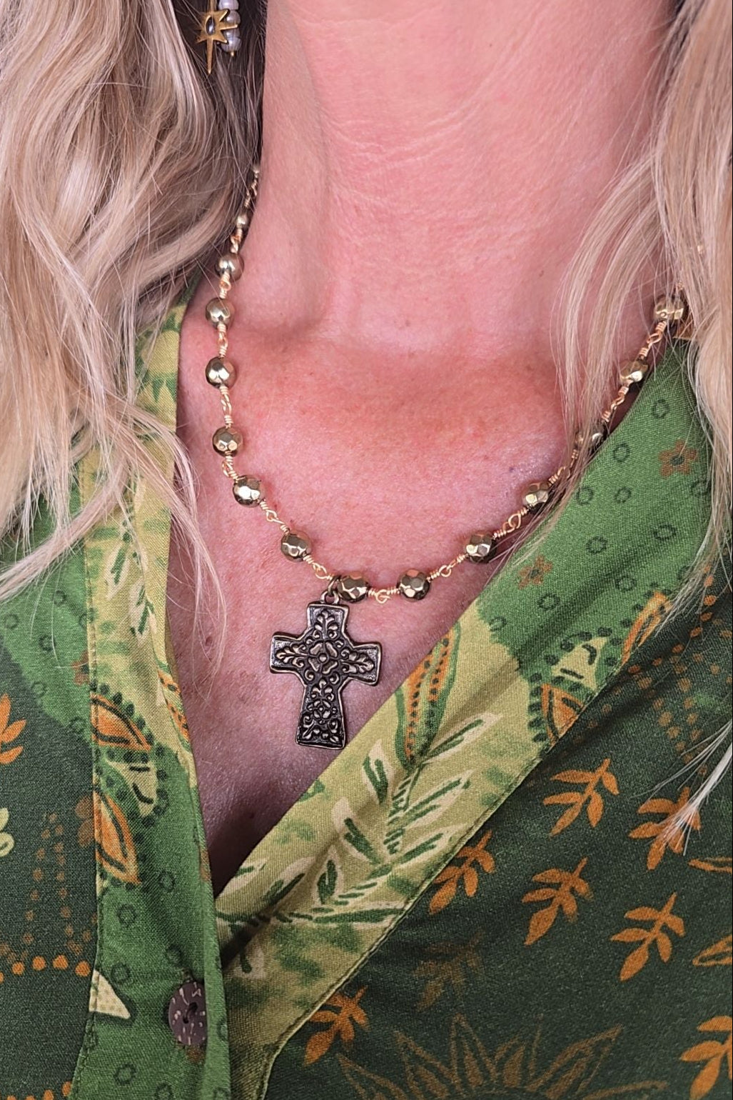 Talus Bronze Cross Necklace