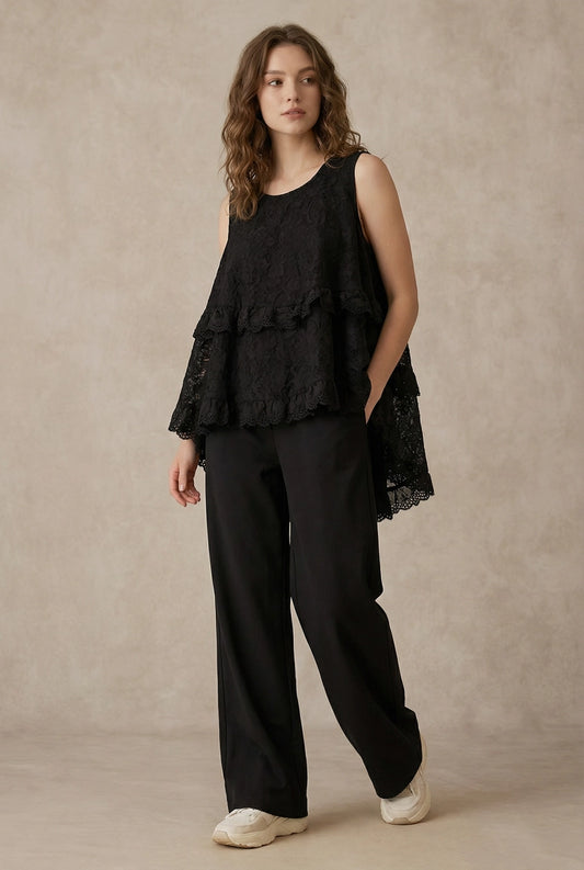 Midnight Lace High-Low Tank