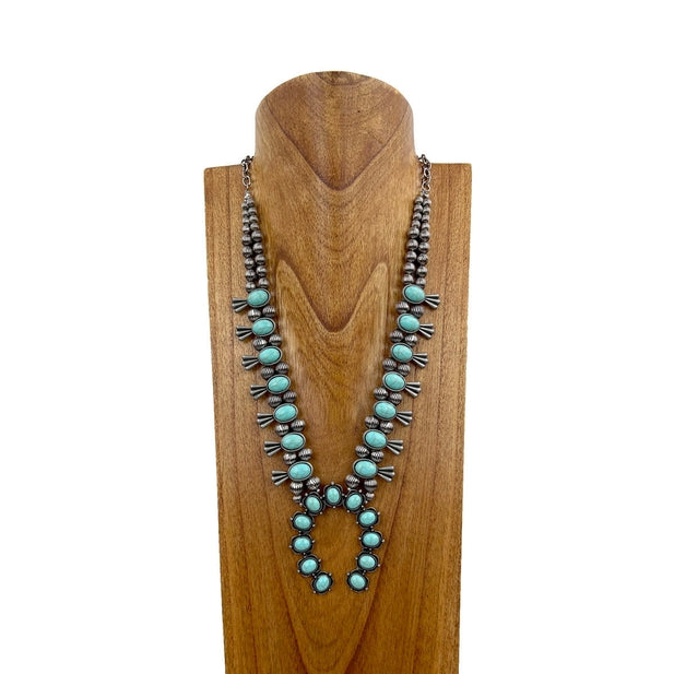 Clear Sky Squash Blossom Necklace