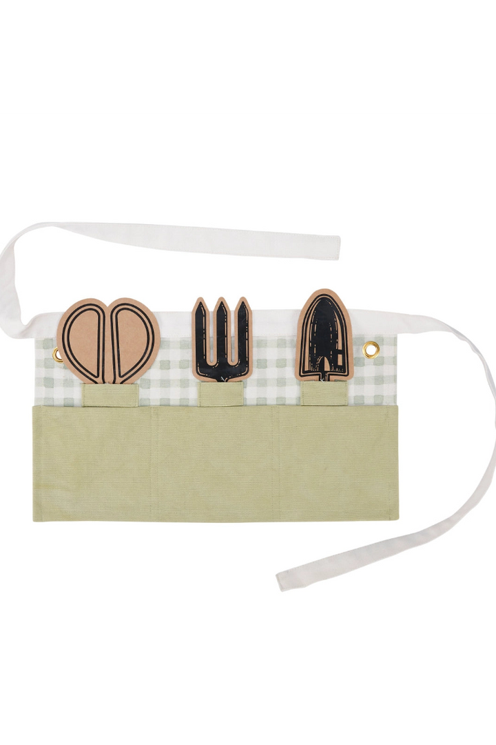 Kids Green Gingham Gardening Apron