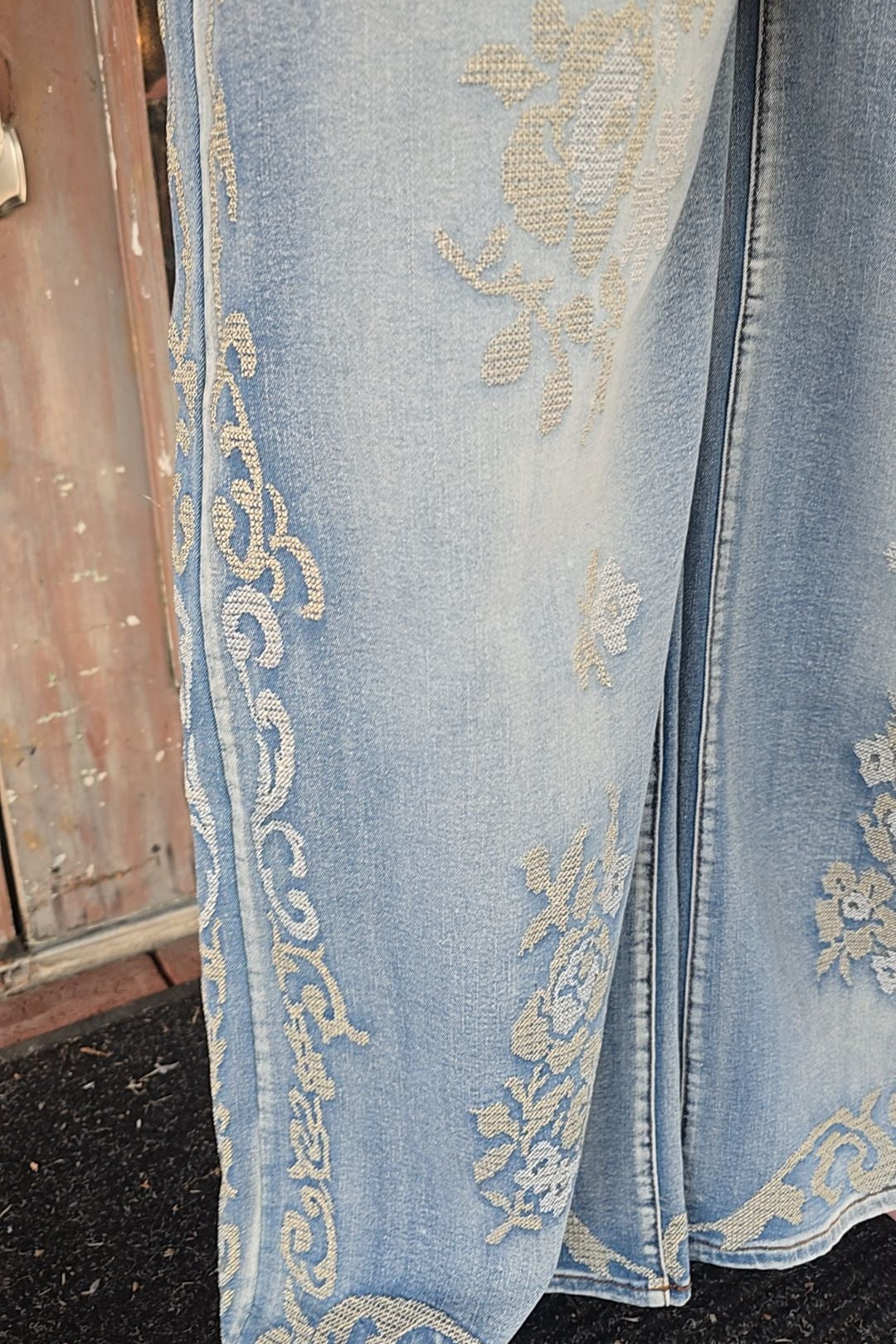Lattice Stitch Jeans