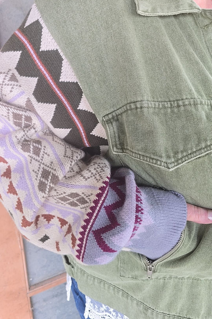 Misty Sage Sweater Sleeve Jacket