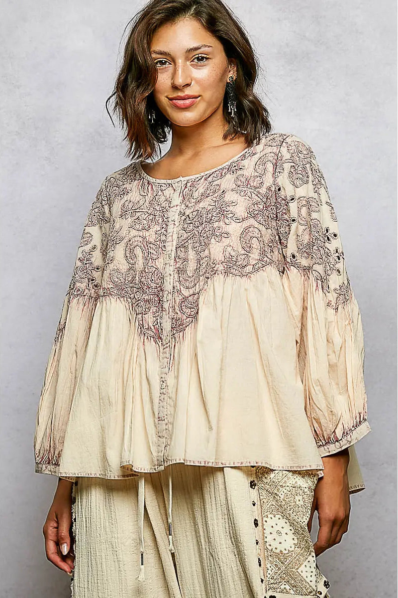 Copper Bloom Blush Top