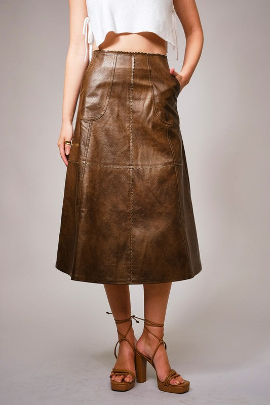 Copper Canyon Faux Leather Skirt