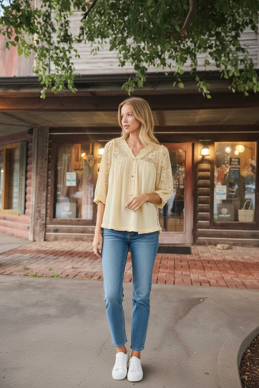 Cotton Daydream Eyelet Blouse