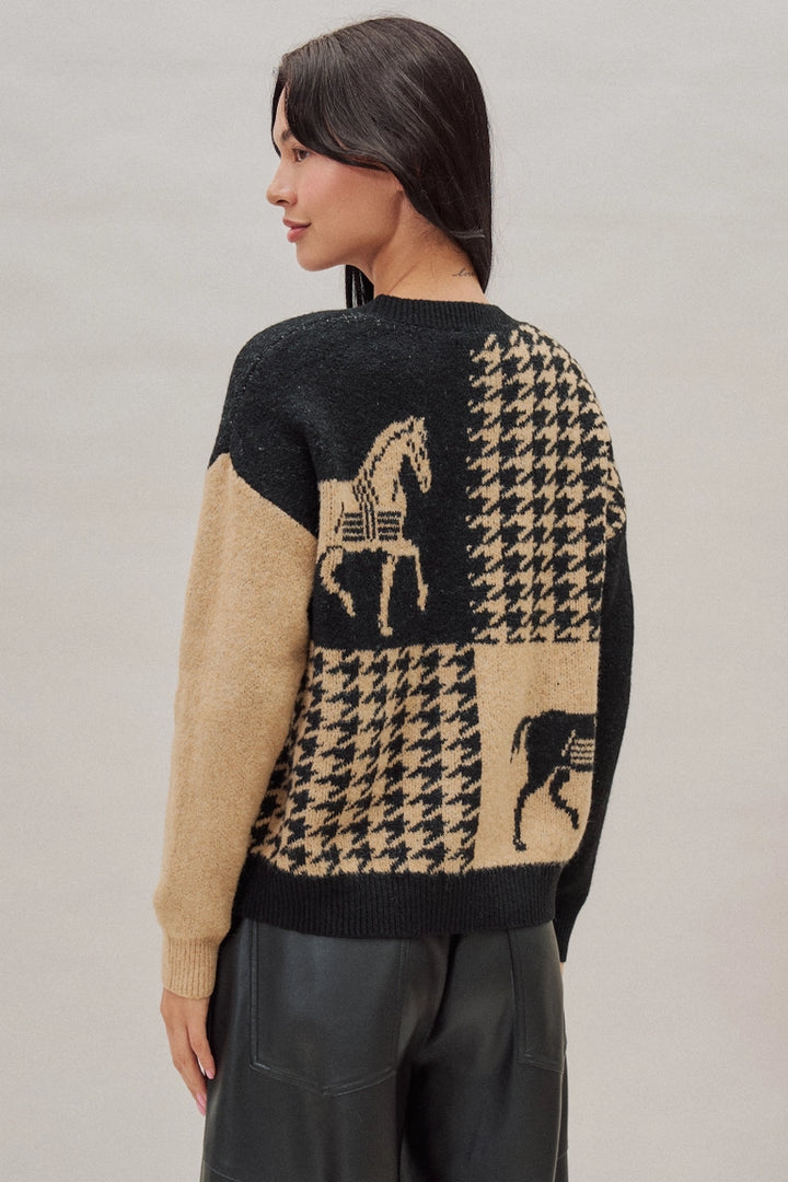 Canter &amp; Houndstooth Sweater