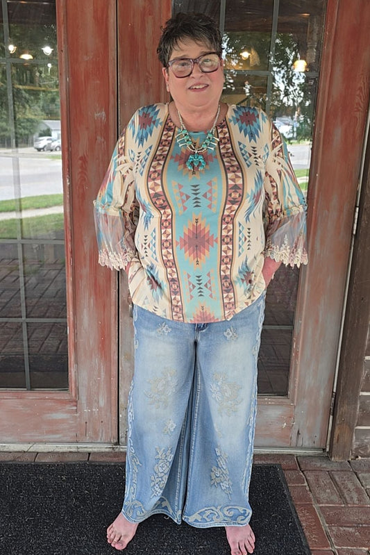 Lattice Stitch Jeans