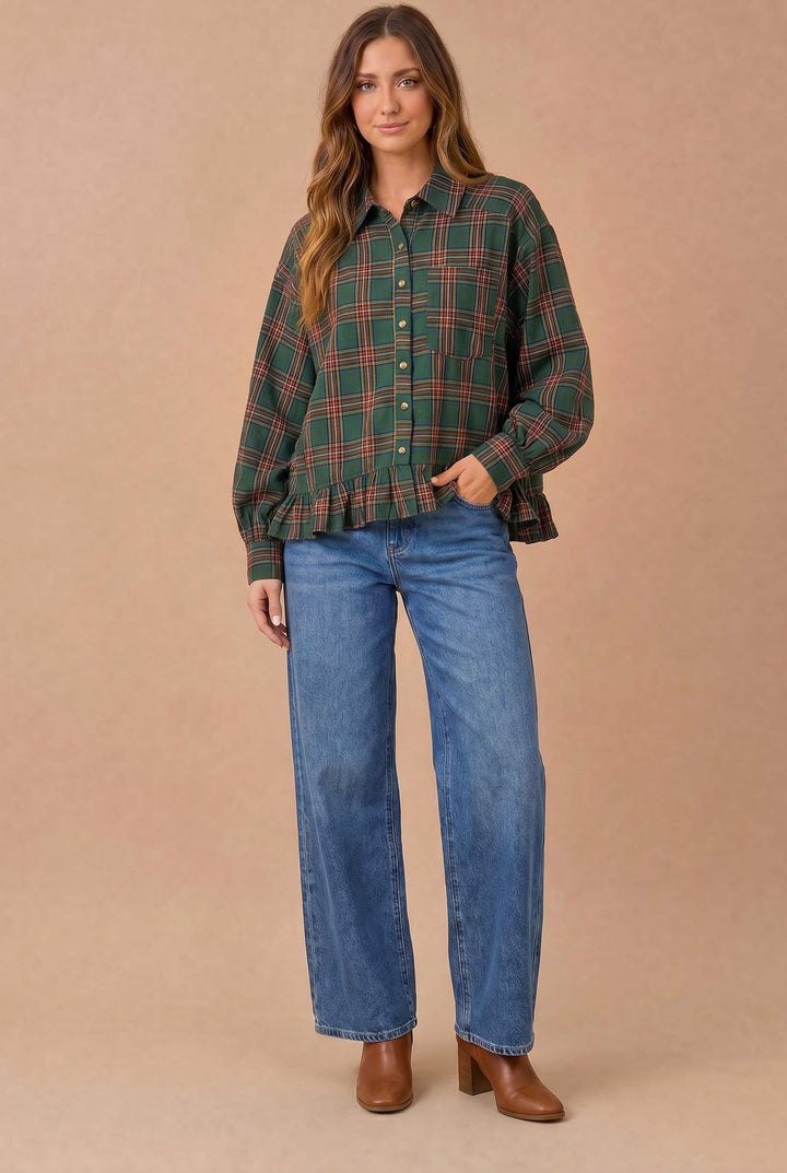 Vintage Forest Tartan Top