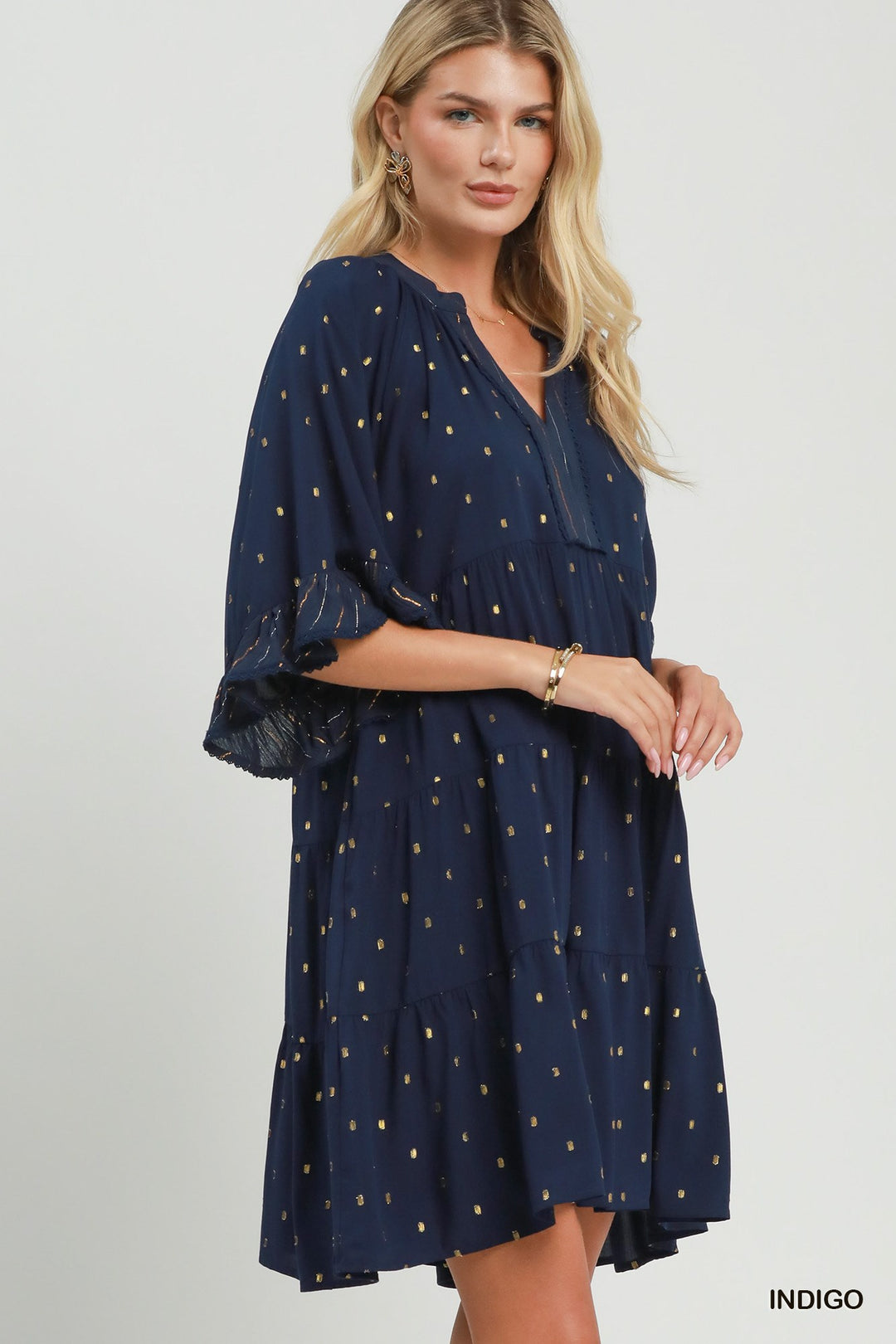 Gilded Indigo Dress