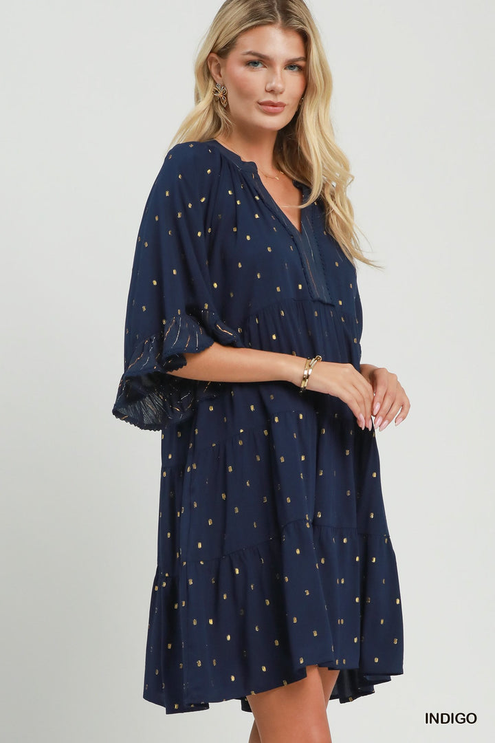 Gilded Indigo Dress