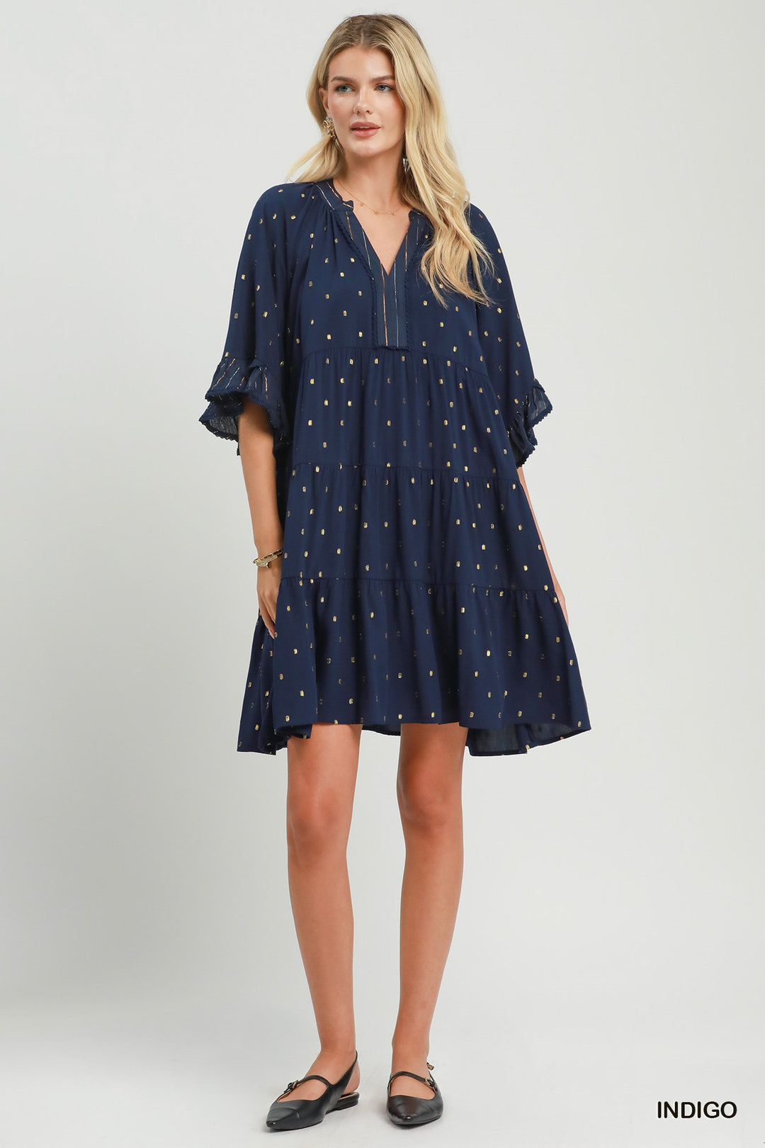Gilded Indigo Dress