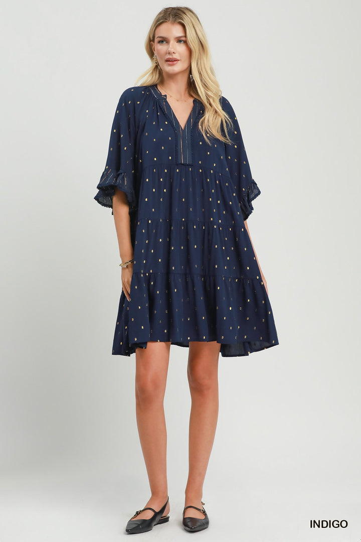 Gilded Indigo Dress