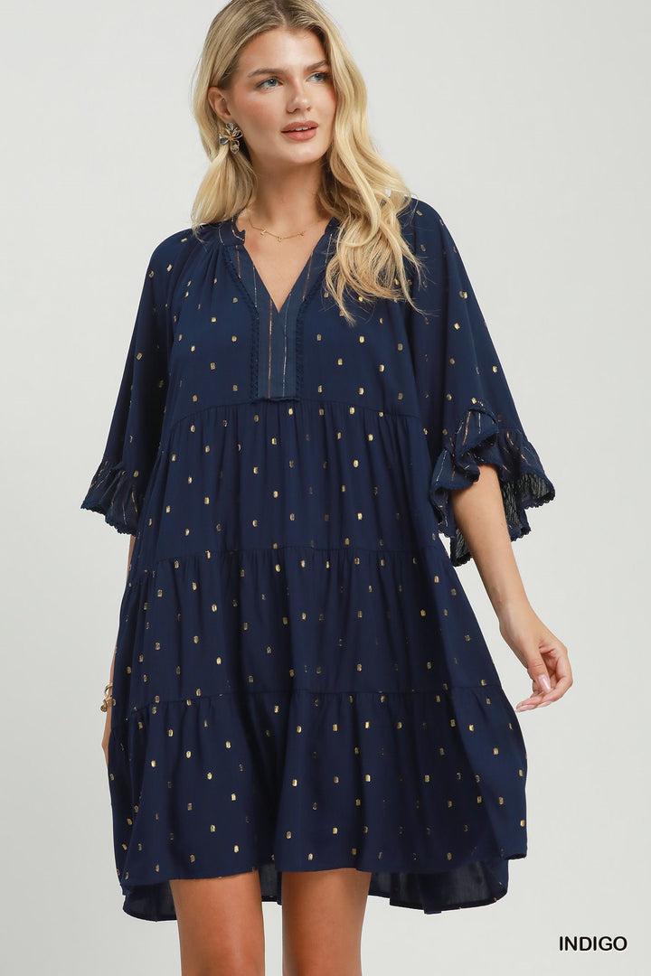 Gilded Indigo Dress