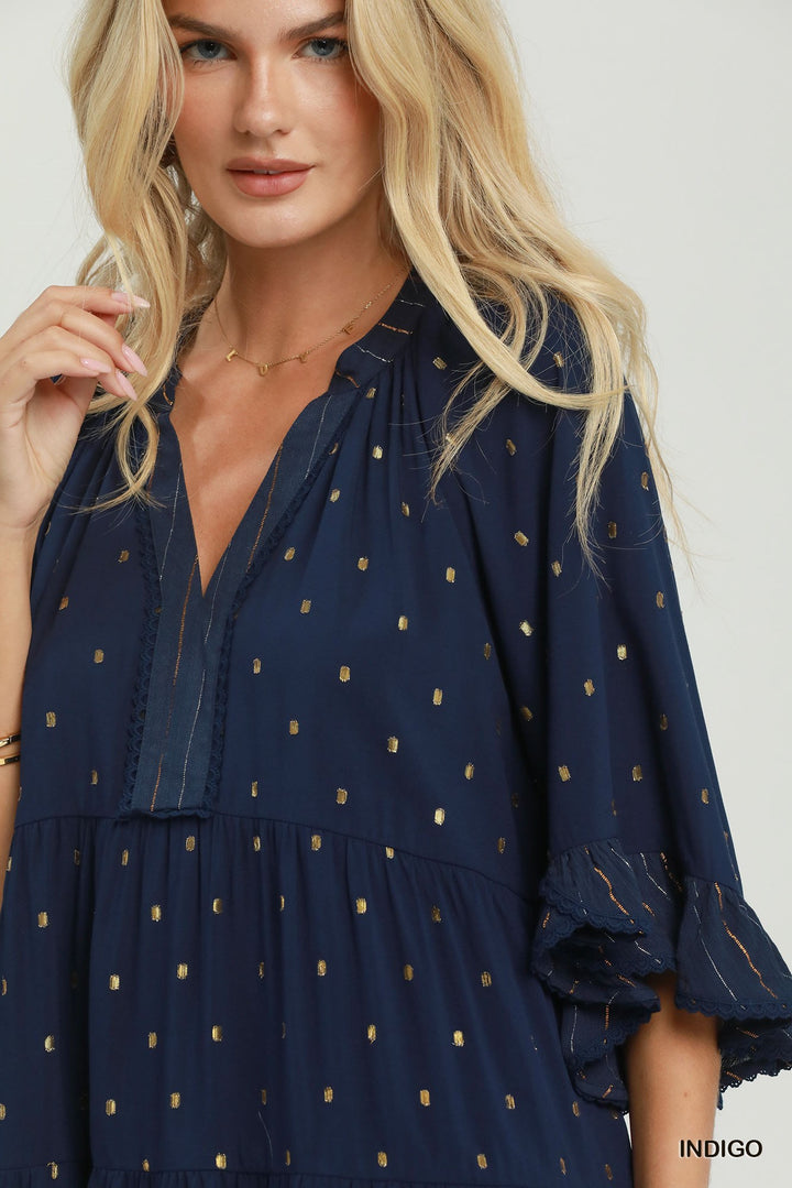 Gilded Indigo Dress
