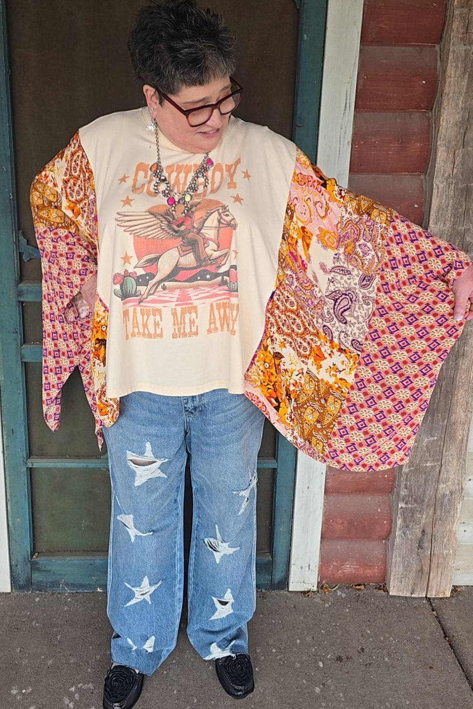 Take Me Away Poncho Blouse