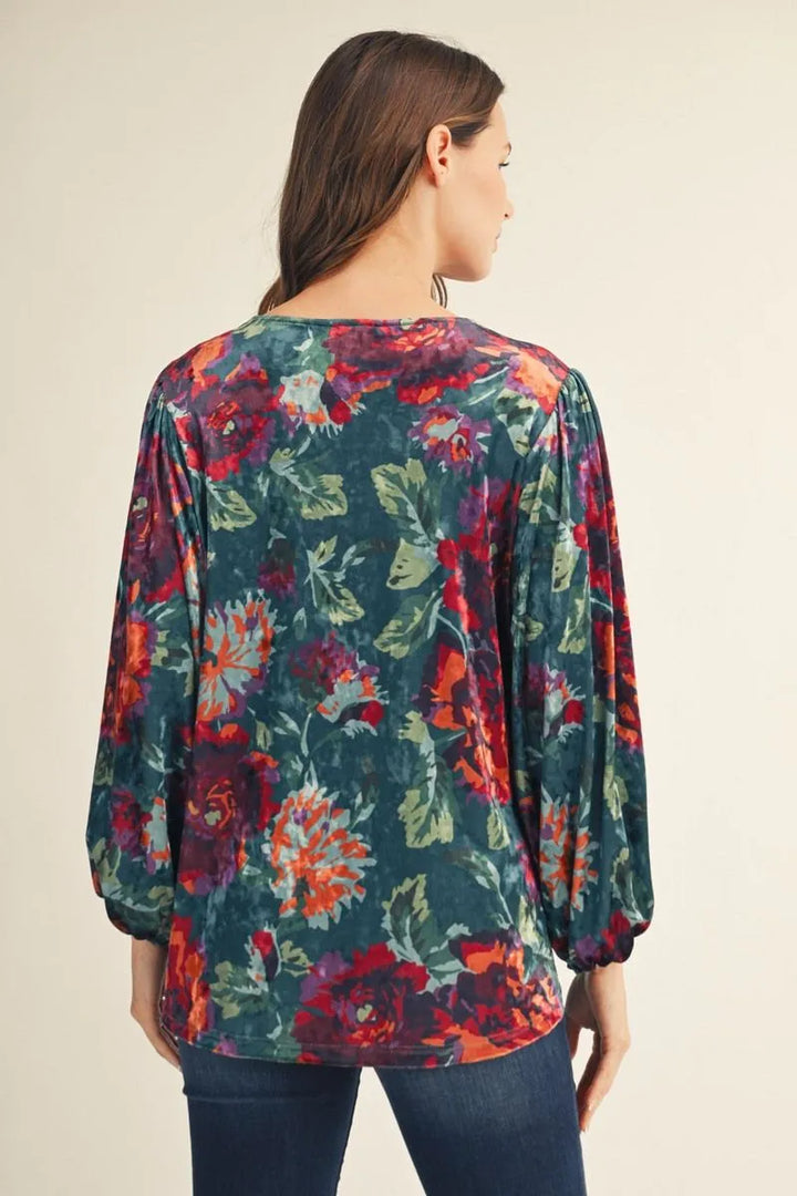 Prairie Bloom Teal Blouse
