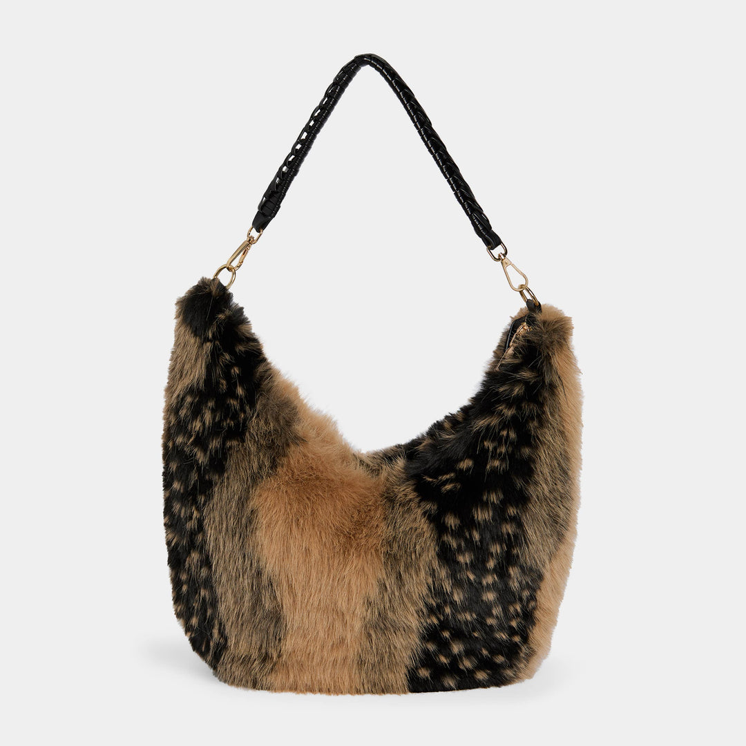 Sable &amp; Cream Faux Fur Purse