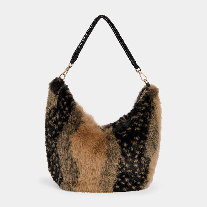 Sable &amp; Cream Faux Fur Purse