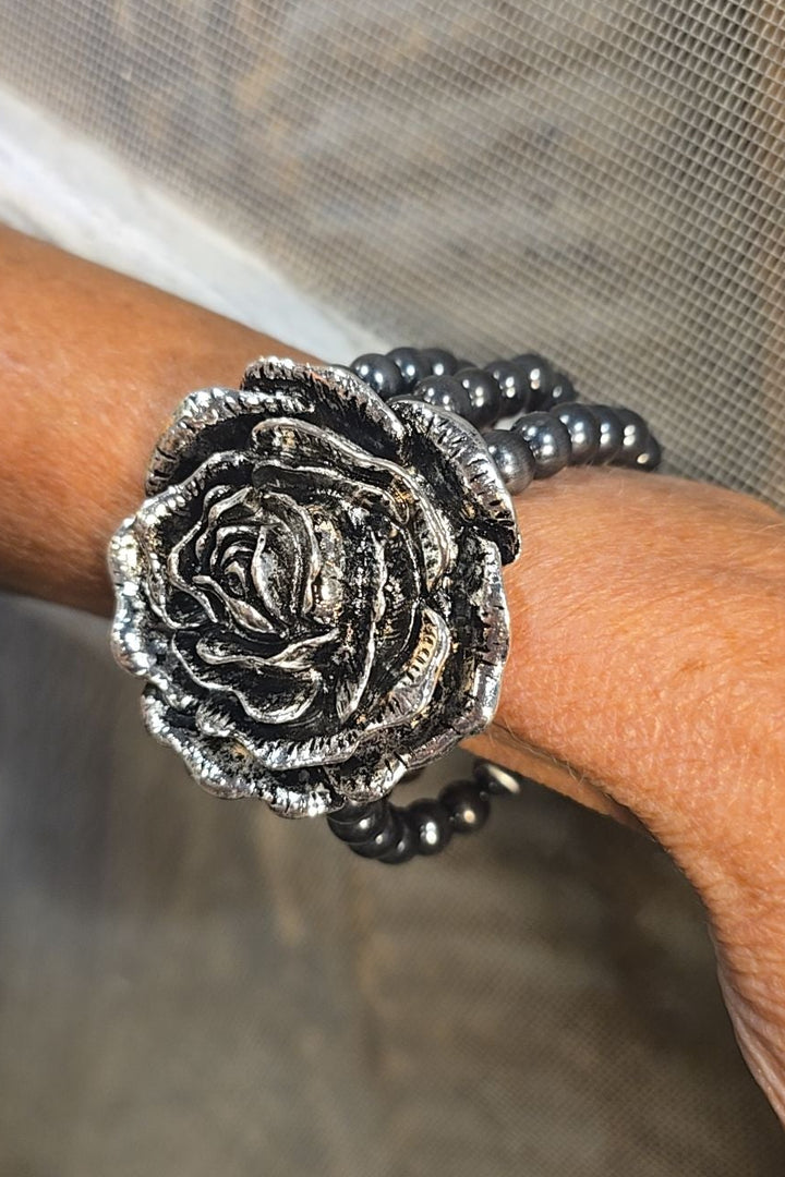 Savannah Silver Rose Bracelet
