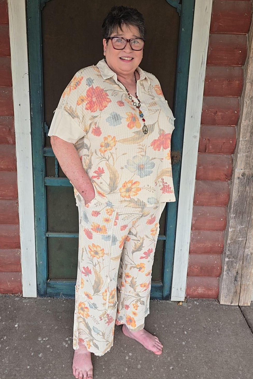 Flower Market Amber Waffle Pants