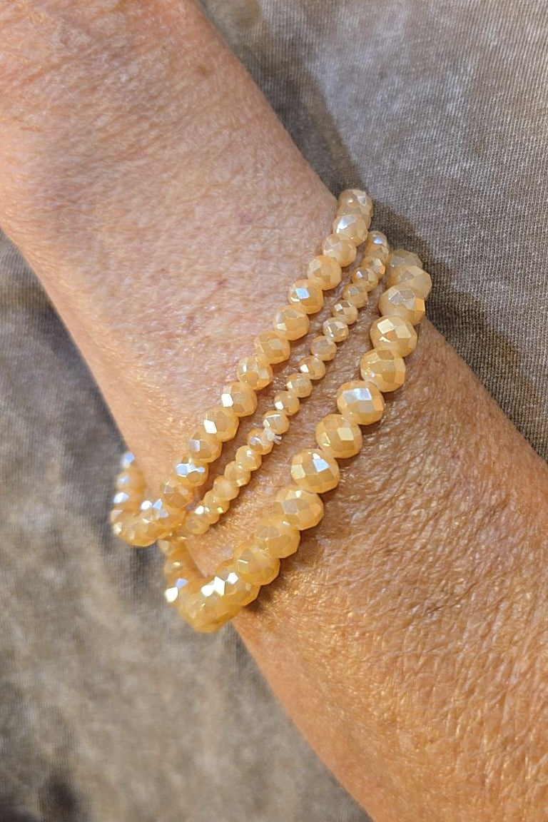 Sparkle And Shine Beige Bracelet Set
