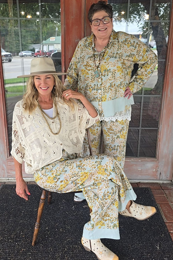 Golden Fern Floral Pants