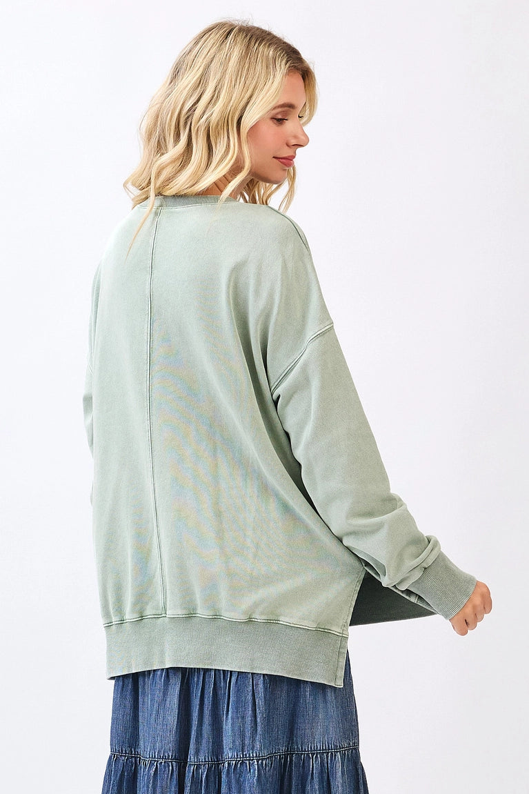 Front Porch Petals Sage Sweatshirt