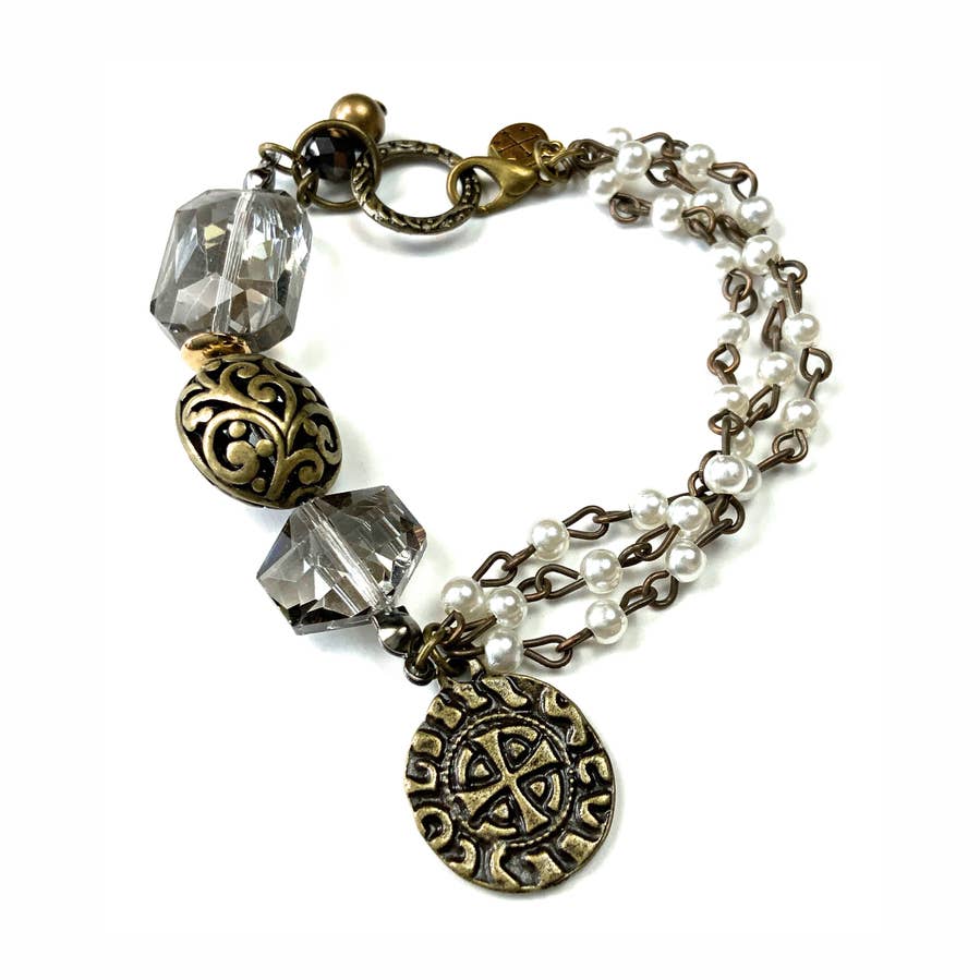 Heirloom Pearl &amp; Smoke Bracelet