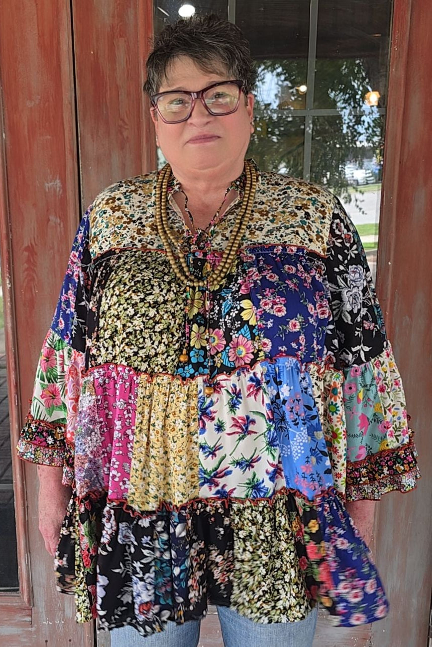 Prairie View Blush Patchwork Tunic