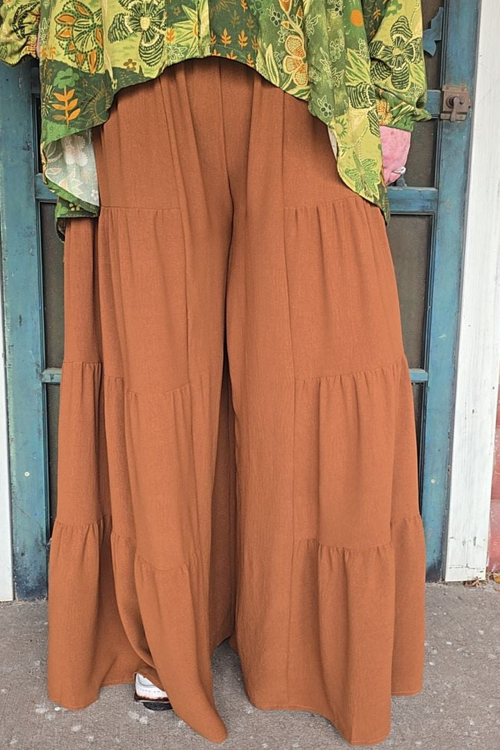 Chestnut Tiered Palazzo Pants