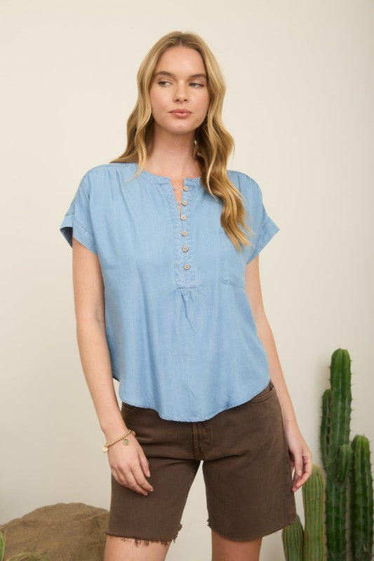 Easy Days Chambray Blouse
