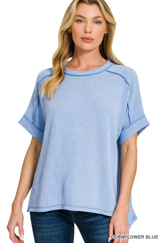 Easy Knit Cornflower Blue Top