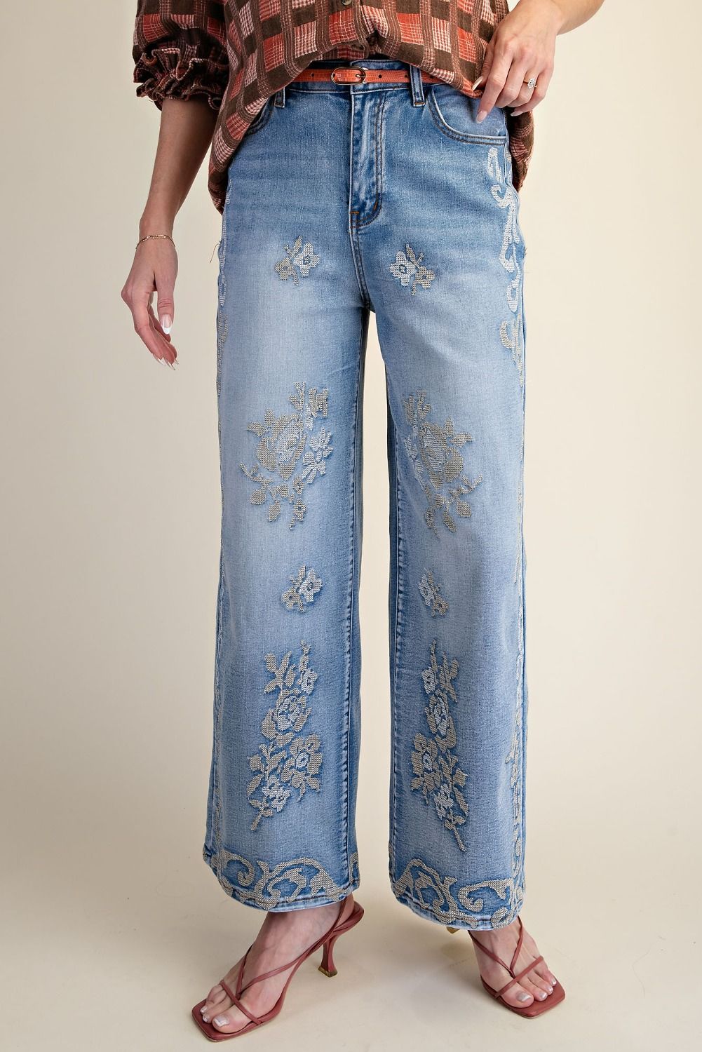 Lattice Stitch Jeans