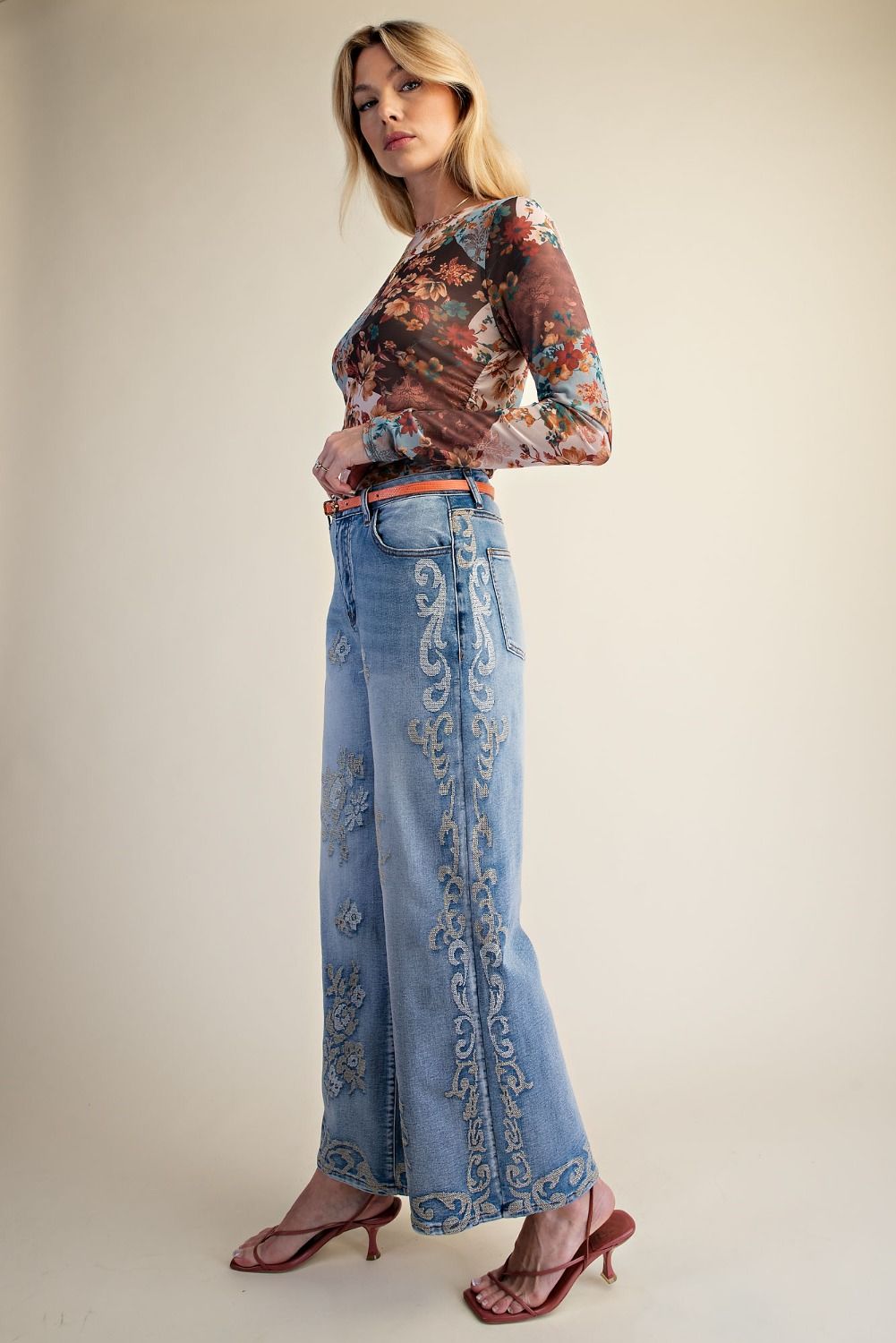 Lattice Stitch Jeans