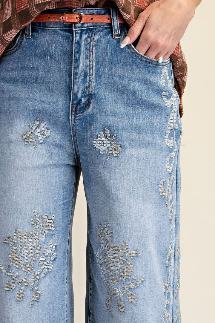 Lattice Stitch Jeans