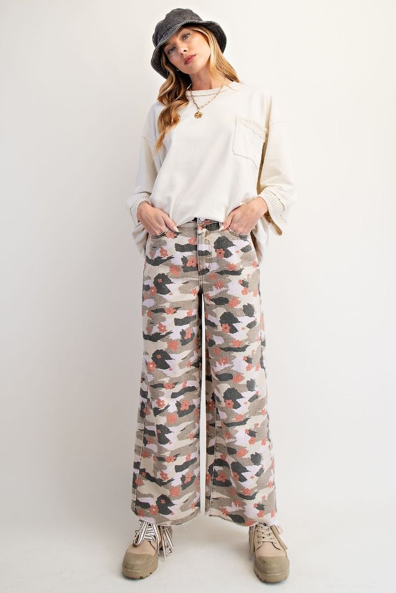 Wildflower Camo Wide Leg Pants