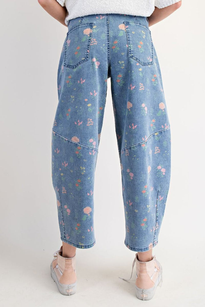 Sweet Pea Floral Blue Pants