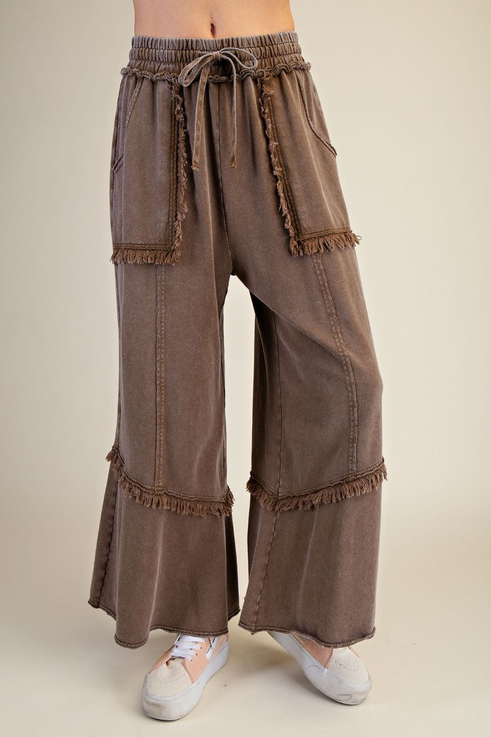 Raw Edge Espresso Cotton Pants