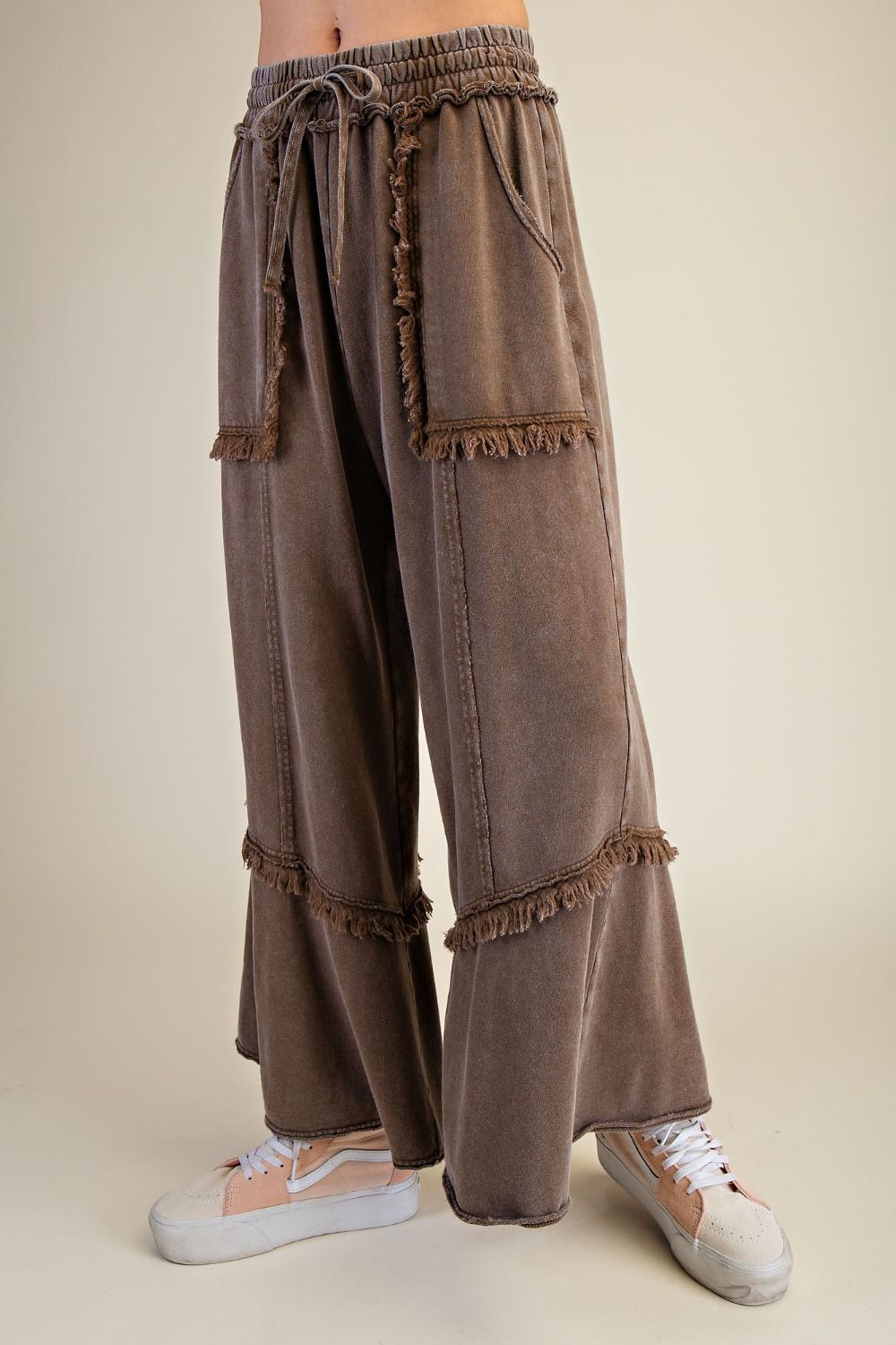 Raw Edge Espresso Cotton Pants