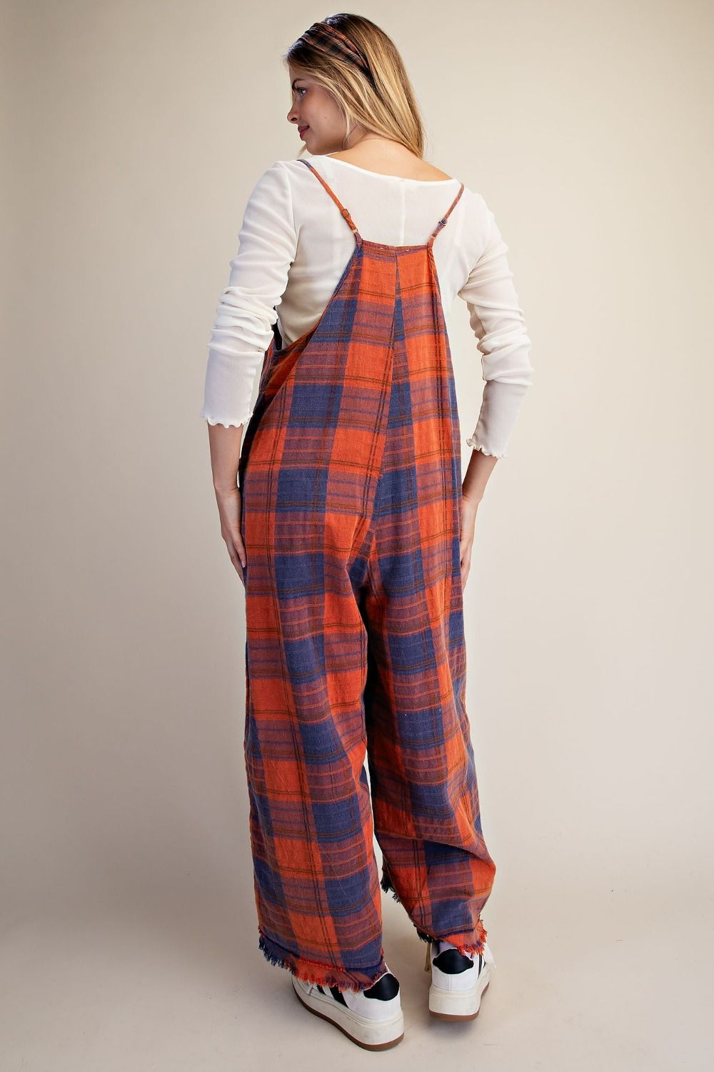 Autumn Plaid Cotton Overalls
