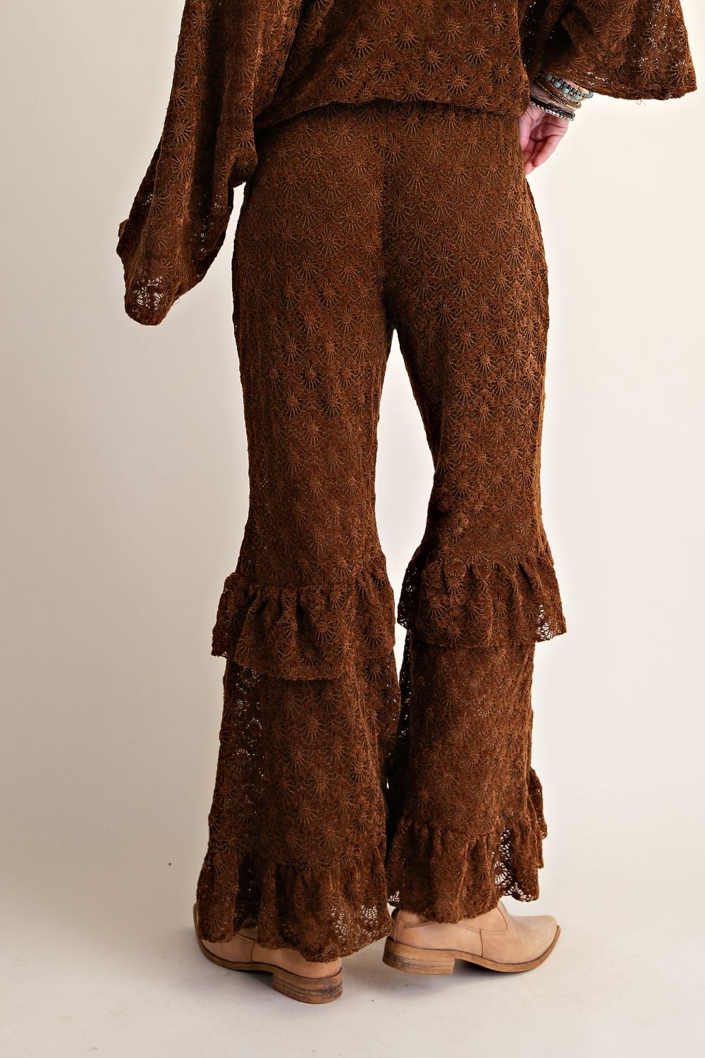 Chocolate Burnout Velvet Pants