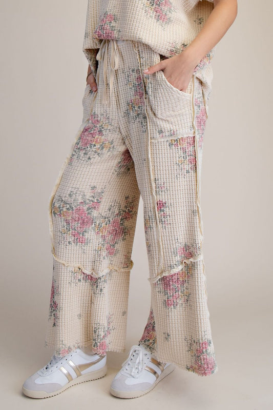 Flower Market Cream Waffle Pants