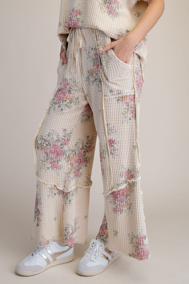 Flower Market Cream Waffle Pants