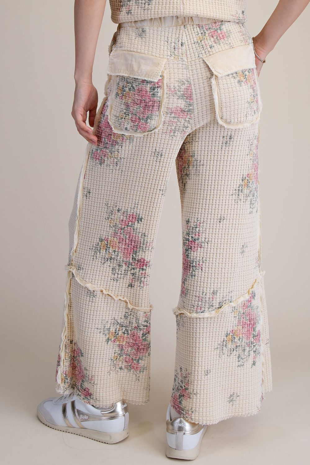 Flower Market Cream Waffle Pants